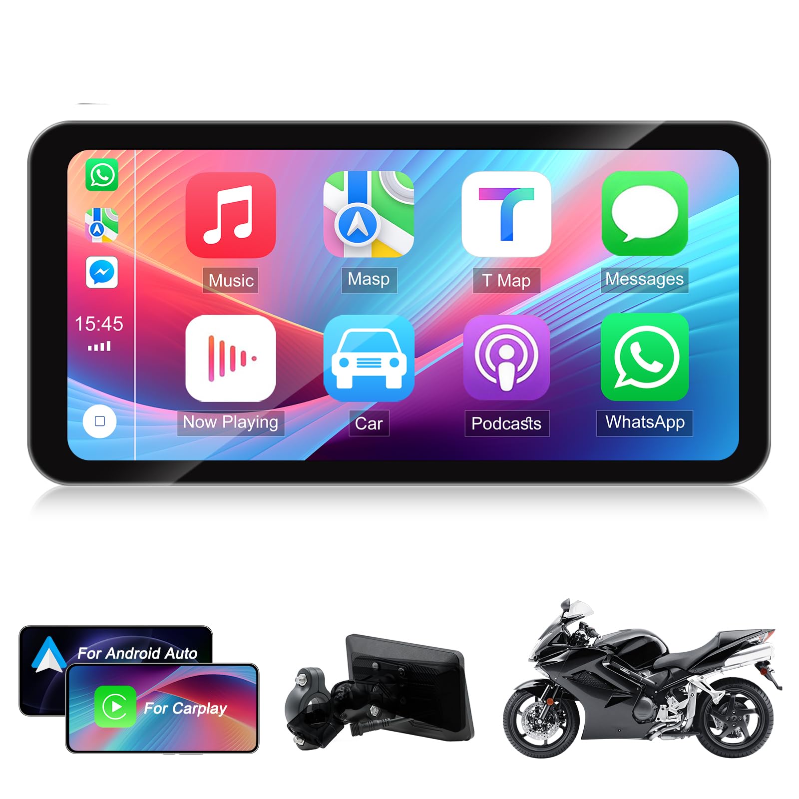 Amazon.com: Motorcycle CarPlay Screen with Wireless Apple CarPlay