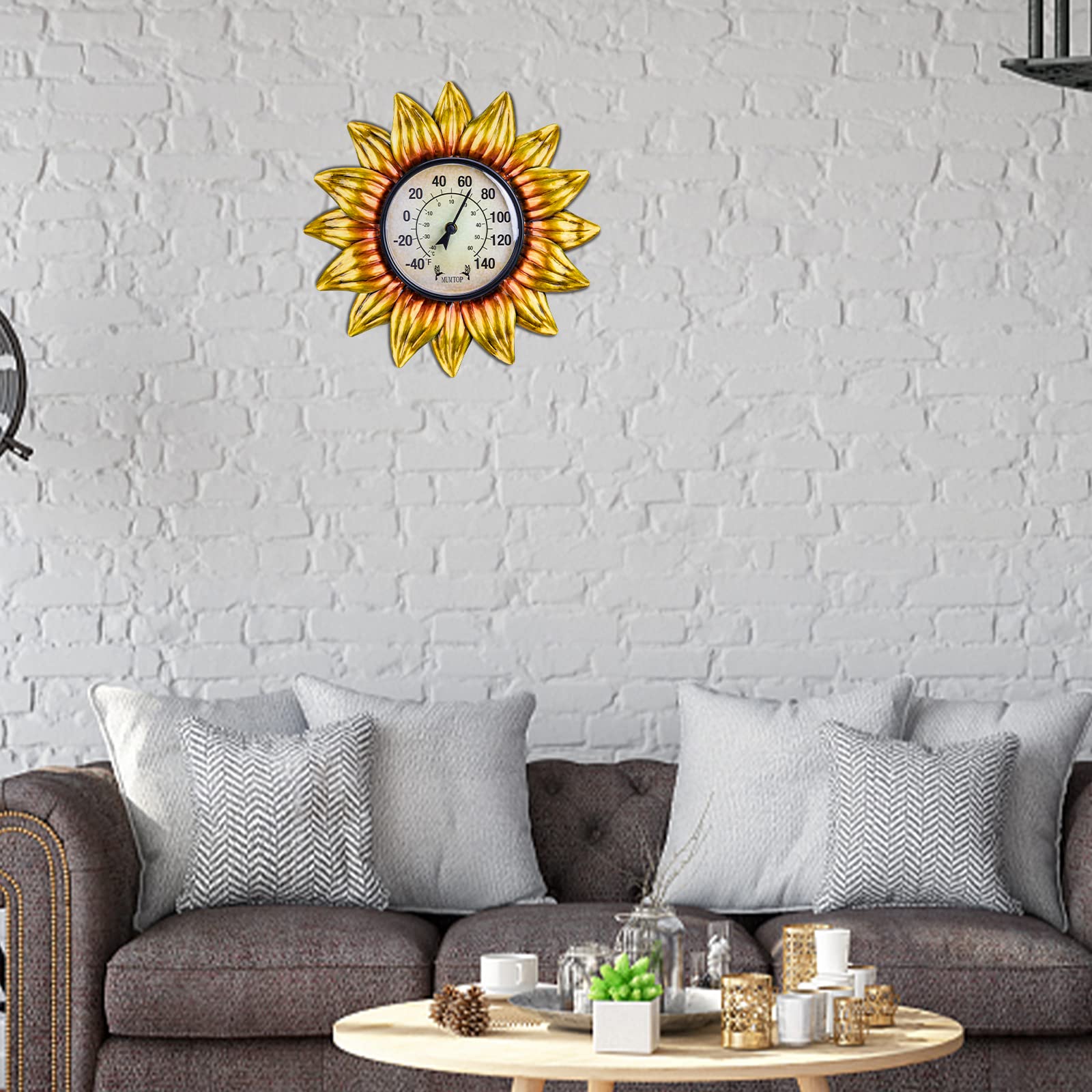 Thermometer Sonnenblume Gold
