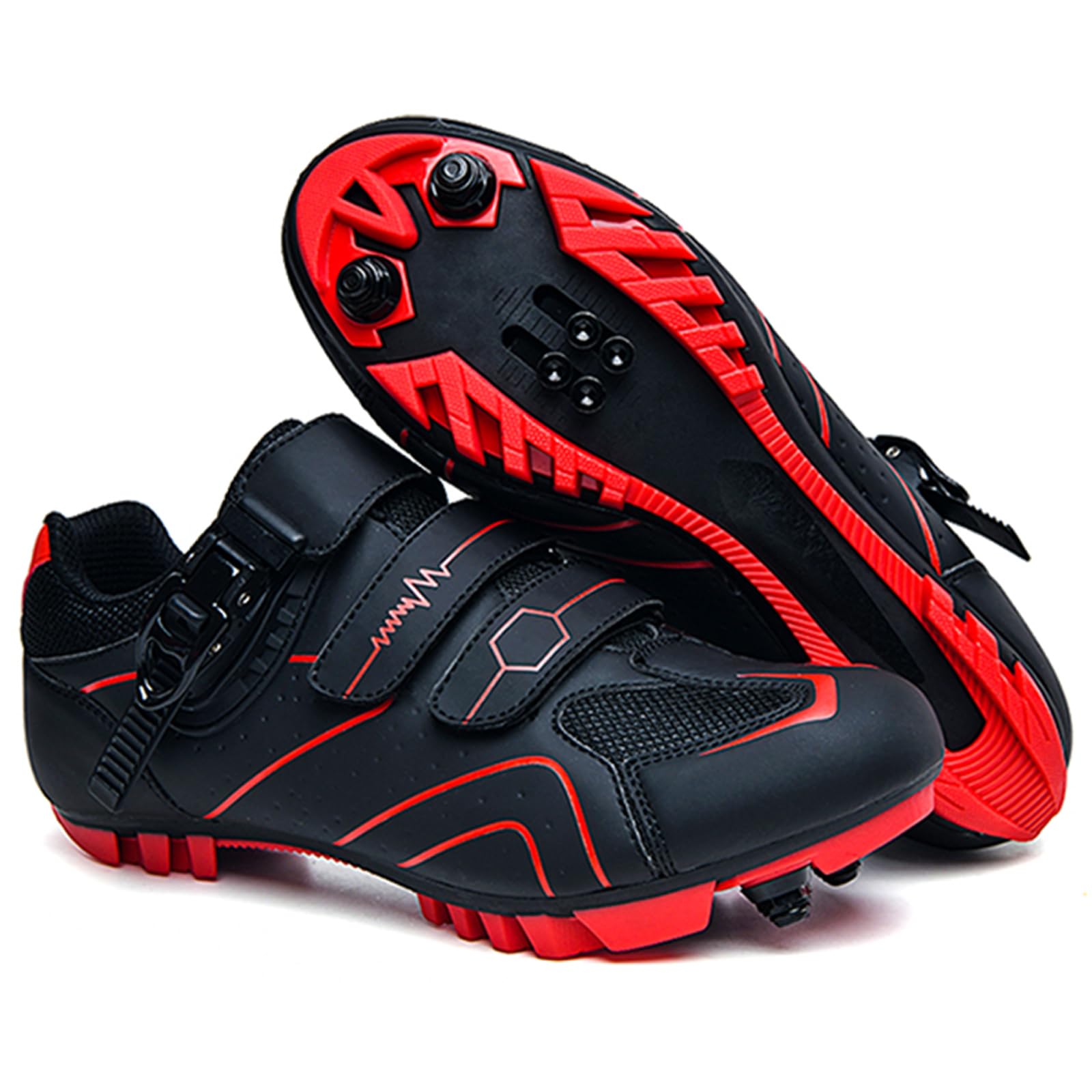 Scarpe ciclistiche MTB Maschile Scarpe per Mountain Bike compatibili con tacchette SPD a 2 bulloni Scarpe da Ciclismo da Corsa all'aperto Interno con Fibbia Veloce
