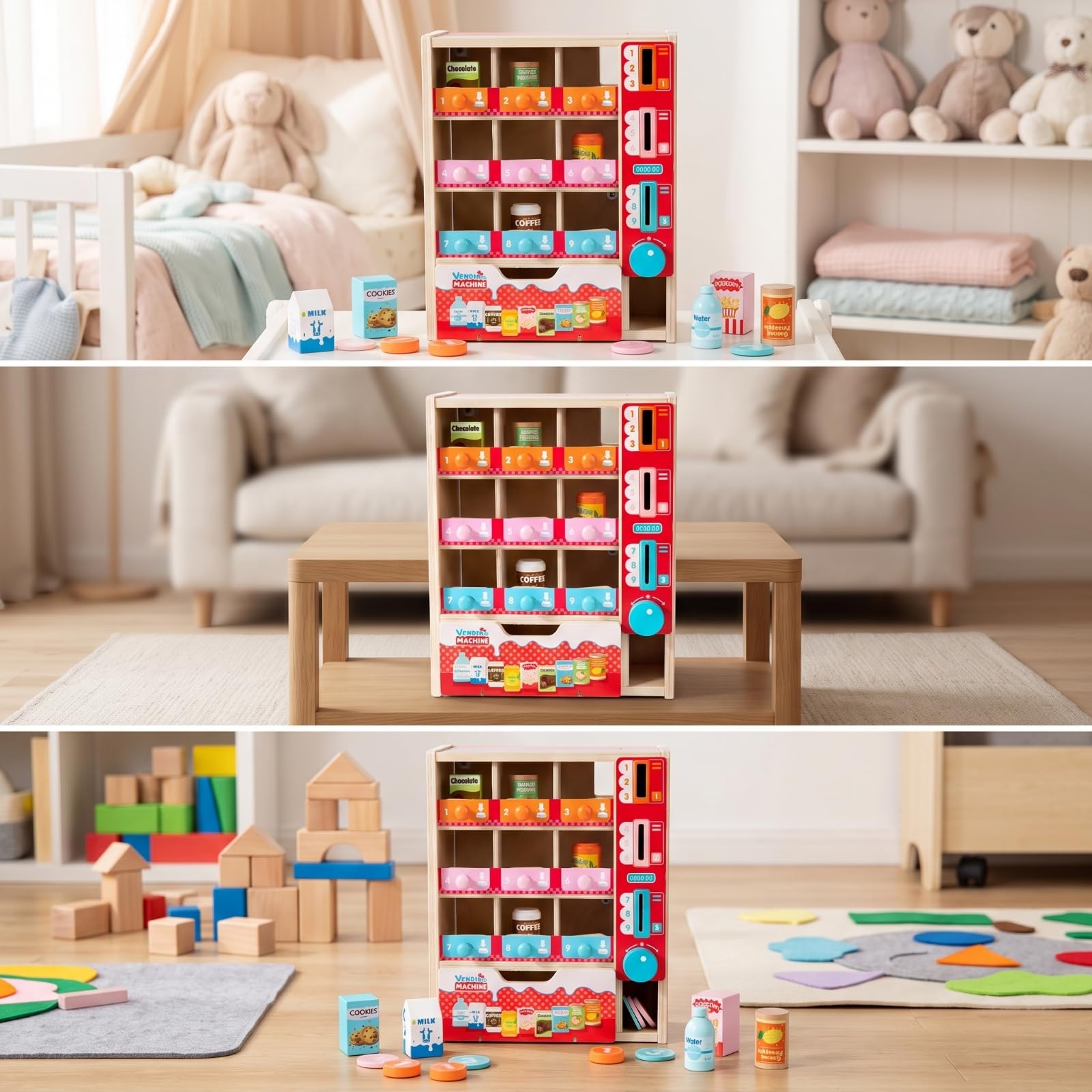 harayaa Máquina Expendora Educativo | Infantil, Máquina Expendora con Monedas Juguete, Didáctico, para Casa, Niños