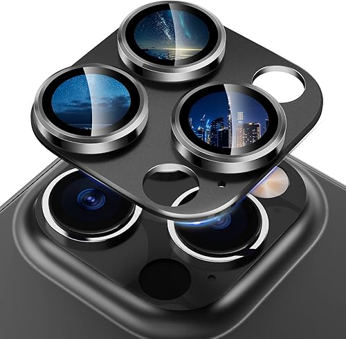 CloudValley Protector de lente de cámara para iPhone 14 ProiPhone 14 Pro Max, vidrio templado 9H metal aluminio diseño todo en 1, compatible con