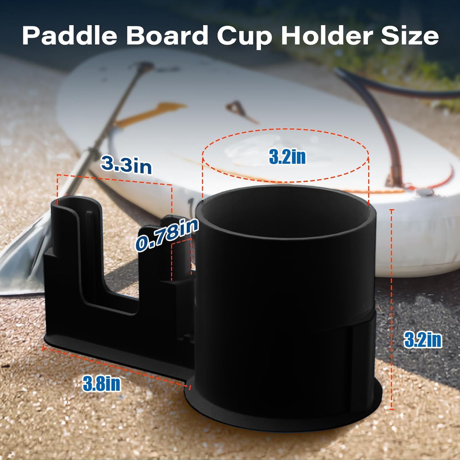 Portavasos para Kayak Versátil Portabebidas Antidescarga Paddle Board Antiderrames Bebidas Holder Fishing Tool and Bait Storage Accessories (Negro)