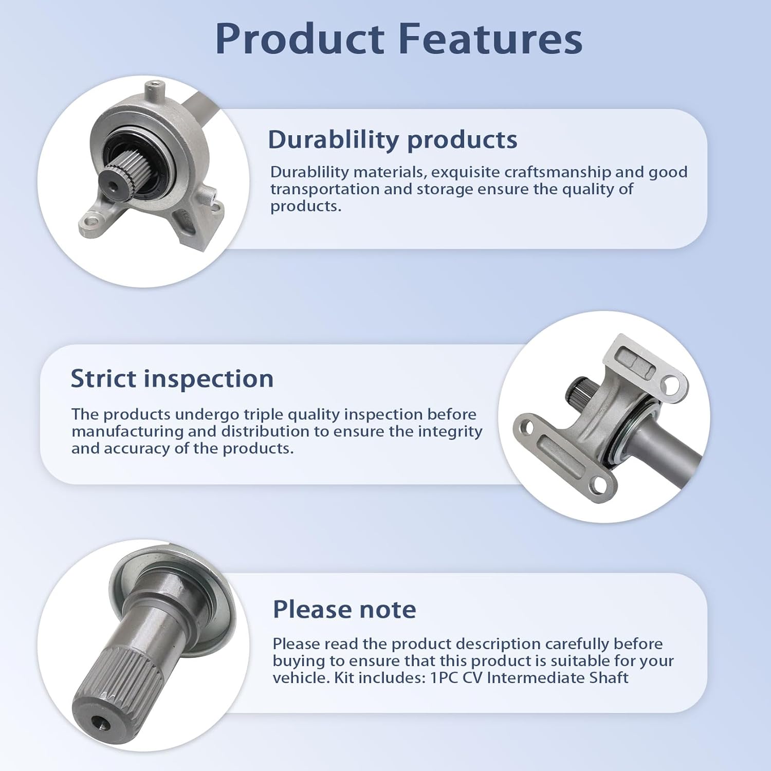 FZJDSD CV Intermediate Shaft 44500-SWA-A00 Compatible with Honda CR-V 2.4L 2007-2014 Replaces 44500-T0A-A00 Axle Half Shaft Assembly