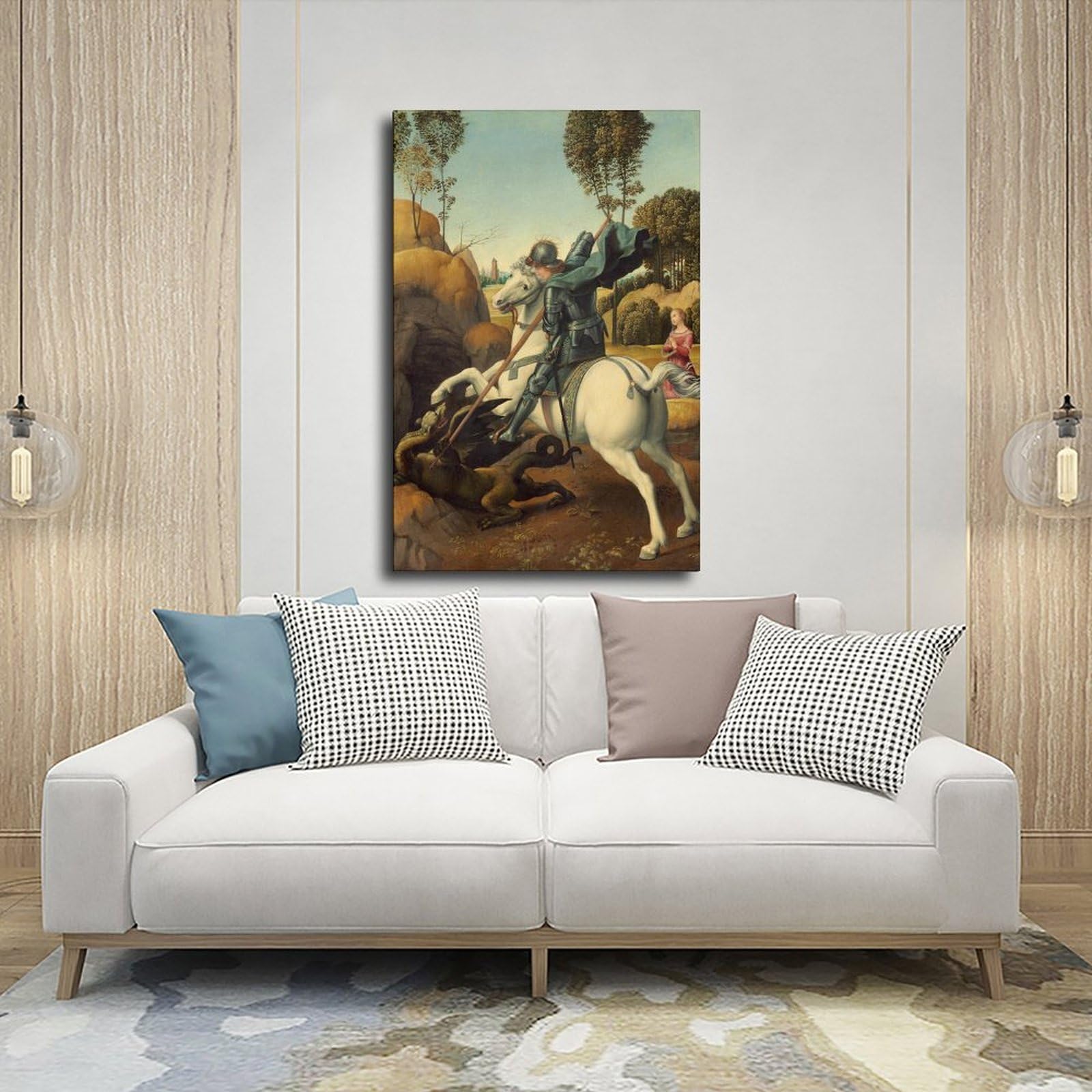 WCYB Raffaello Sanzio Poster, Motiv: Heiliger Georg und der Drache von Raffaello Sanzio, Kunstdruck, Rahmen, 40,6 x 61 cm (L x B)