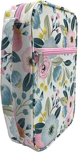 Miniatura 4 de Funda para Biblia con asa para Biblia de tamaño estándar, funda de libro para mujeres y niñas, organizador de estudio con bolsillos y cremallera