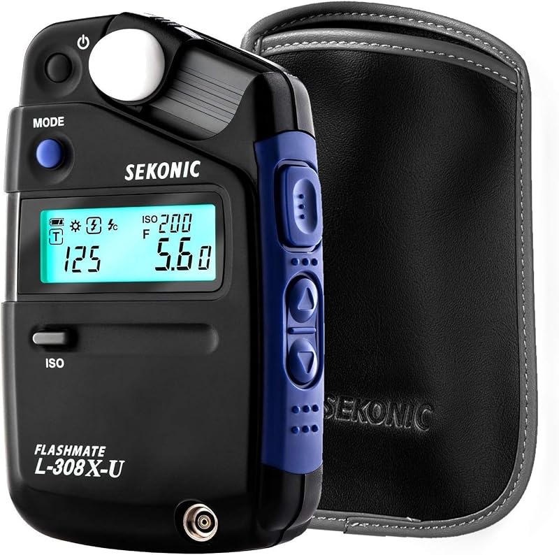Sekonic L-308X-U Medidor de luz Flashmate, medidor digital compacto de exposición reflejada e incidente con modos de fotografía, cine y cine HD, retroiluminación automática LCD, medición de iluminancia, diseño de bolsillo | Medidor digital compacto de exposición incidente y reflejada con modos Foto, Cine y Cine HD, retroiluminación automática de LCD, diseño de bolsillo
