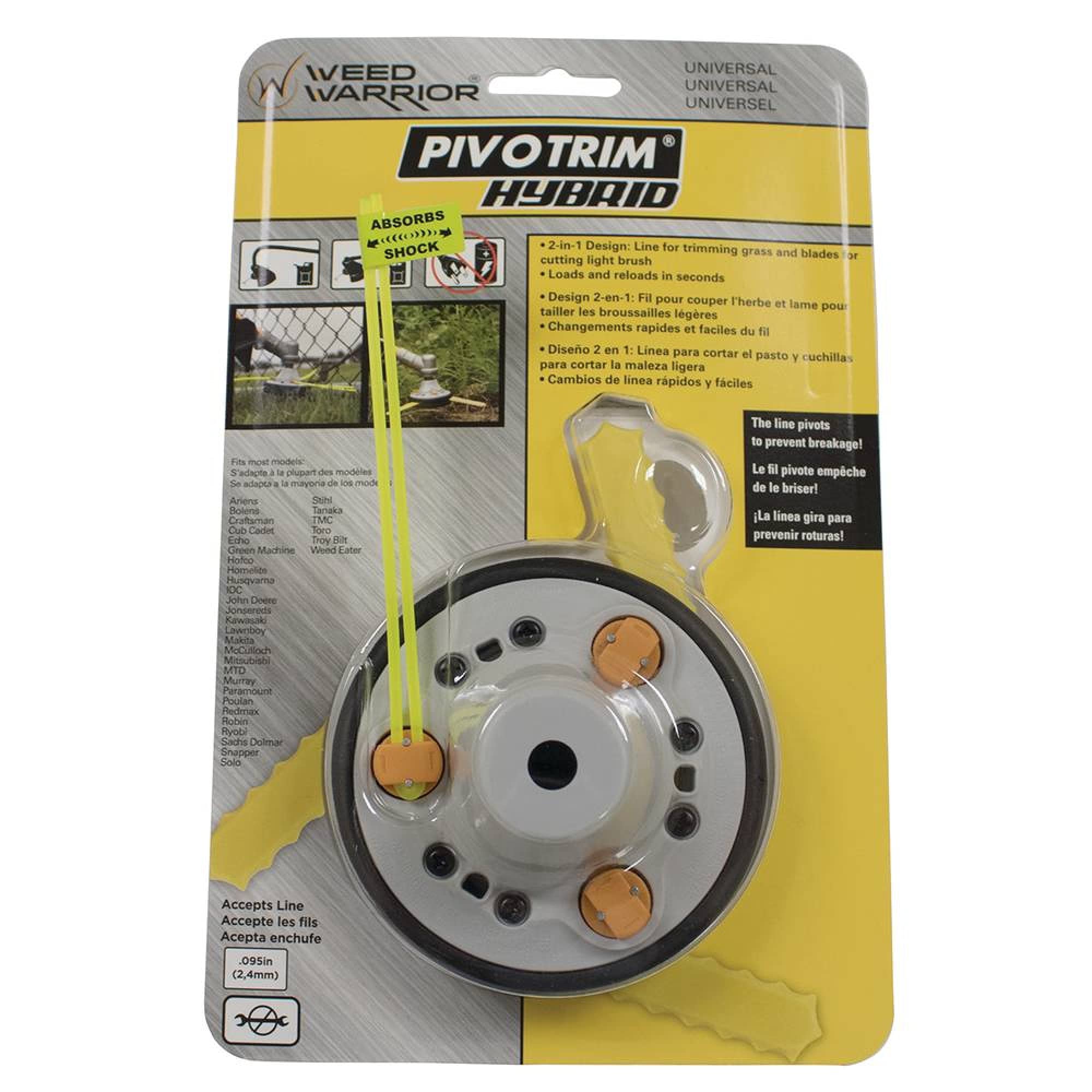 Stens 385-893 Pivotrim Hybrid Universal Trimmer Head Kit .095, Silver