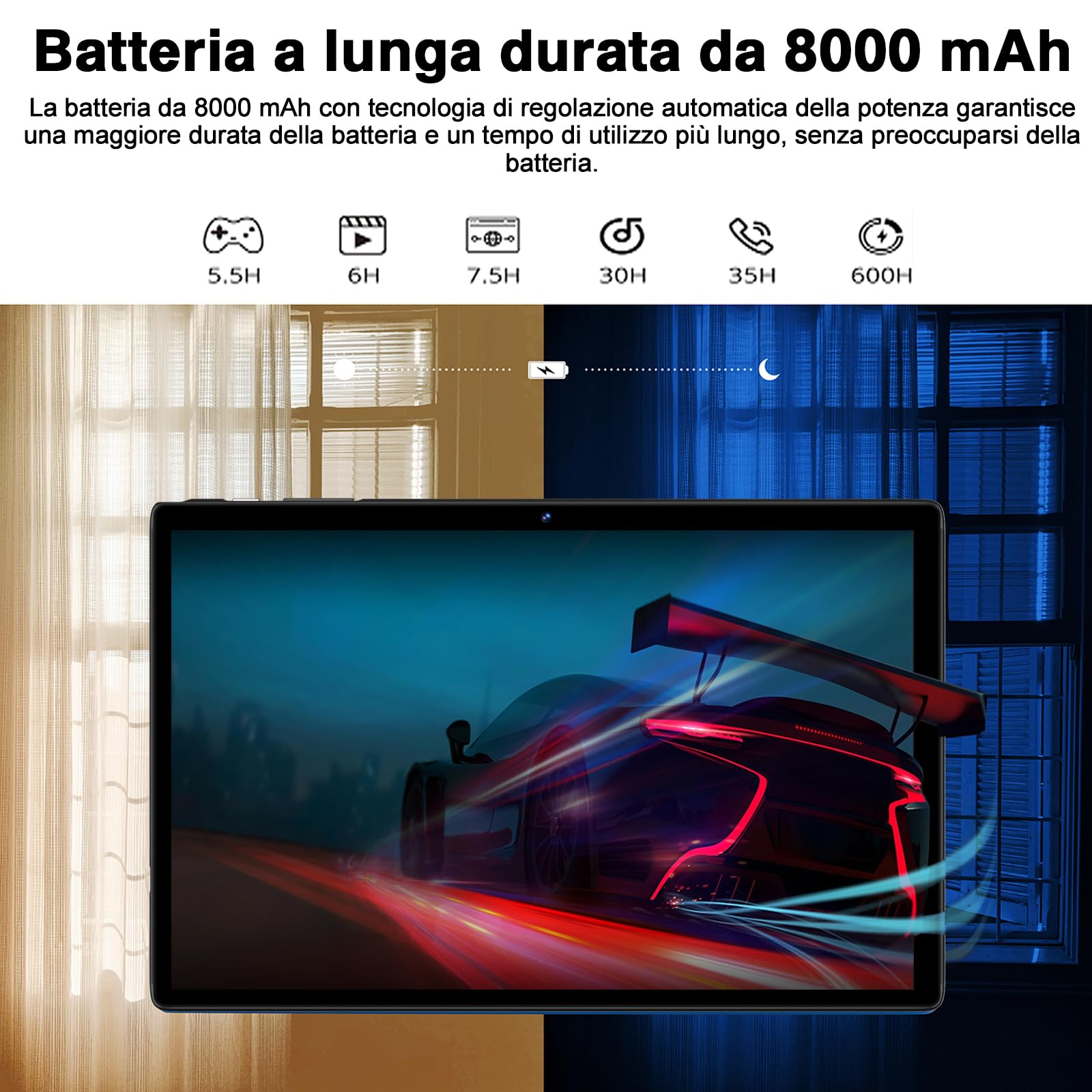 Tablets Android 14 10 Pollici 22GB RAM+128GB ROM(1TB TF), Octa-Core 2.0Ghz, 5G+2.4G WiFi, Bluetooth 5.0, GPS, 8MP + 5MP,Widevine L1, Tipo C, Cast, Tablet PC con Custodia, Tablet con tastiera, Nero