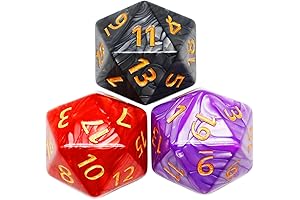 3 Pieces Giant D20 Dice: Oversized 55 mm for DND, RPG, and Tabletop Games