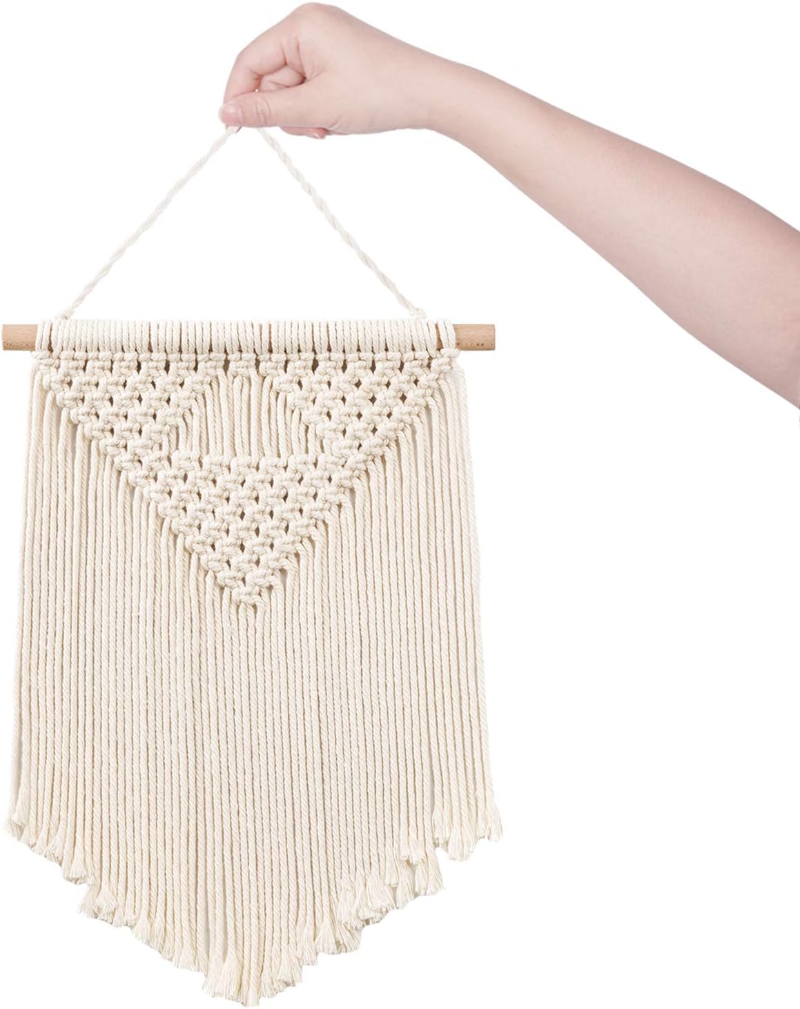 TIMEYARD 2 Pcs Macrame Wall Hanging Small Woven Tapestry Boho Chic Geometric Wall Art Home Decor for Apartment Nursery Dorm Room Gallery, 16" L x 10" W and 14.5" L x 11" W