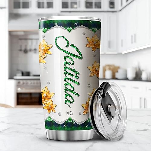 Miniatura 10 de Vaso de café personalizado, taza de viaje de tortuga de playa con tapa, estilo de joyería, nombre personalizado, regalos de cumpleaños para mujeres