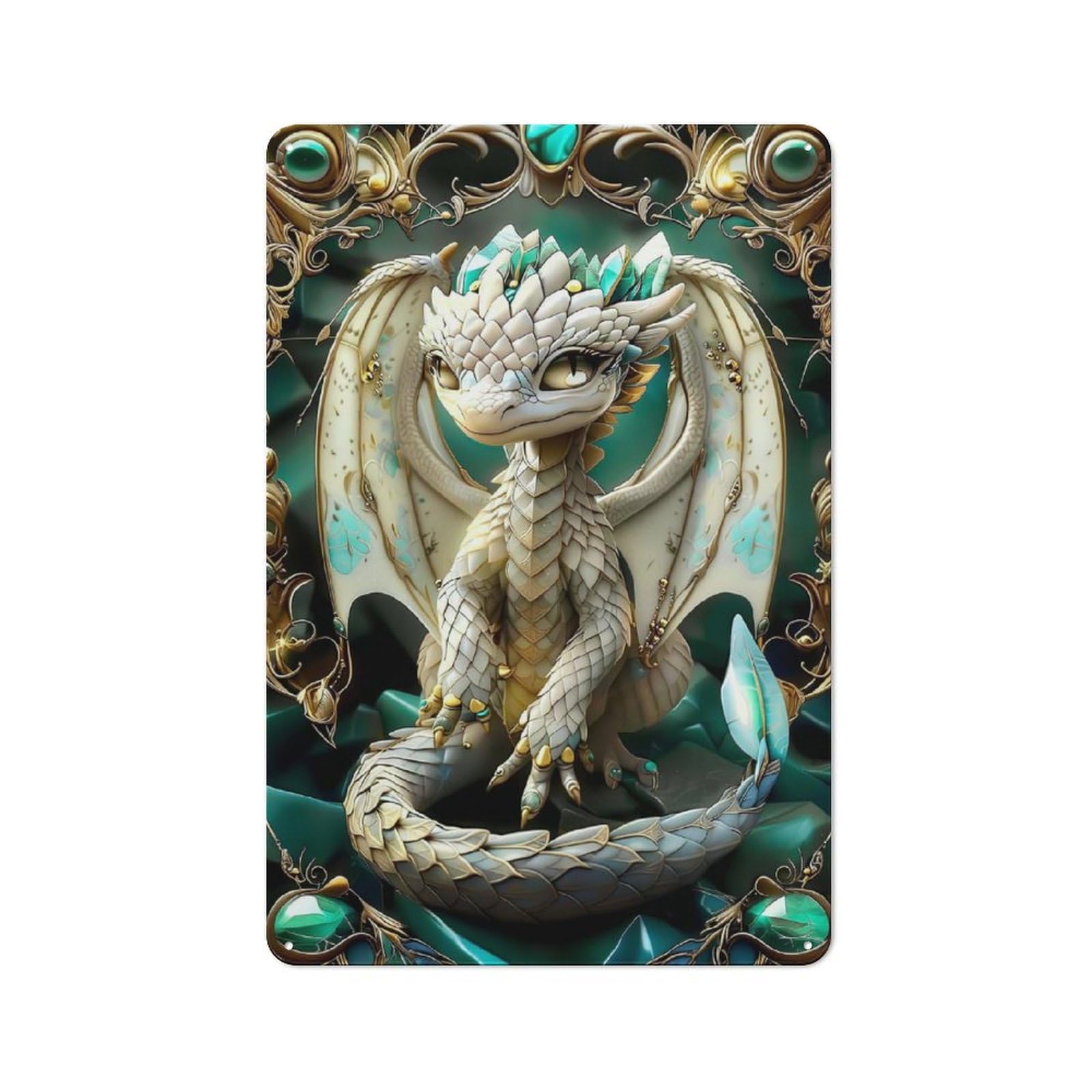Industrial Abstract Kintsugi Dragon Retro Metal Sign 30x20cm, Shed Wall Plaque for Garage, Workshop, Shed Or Utility Room
