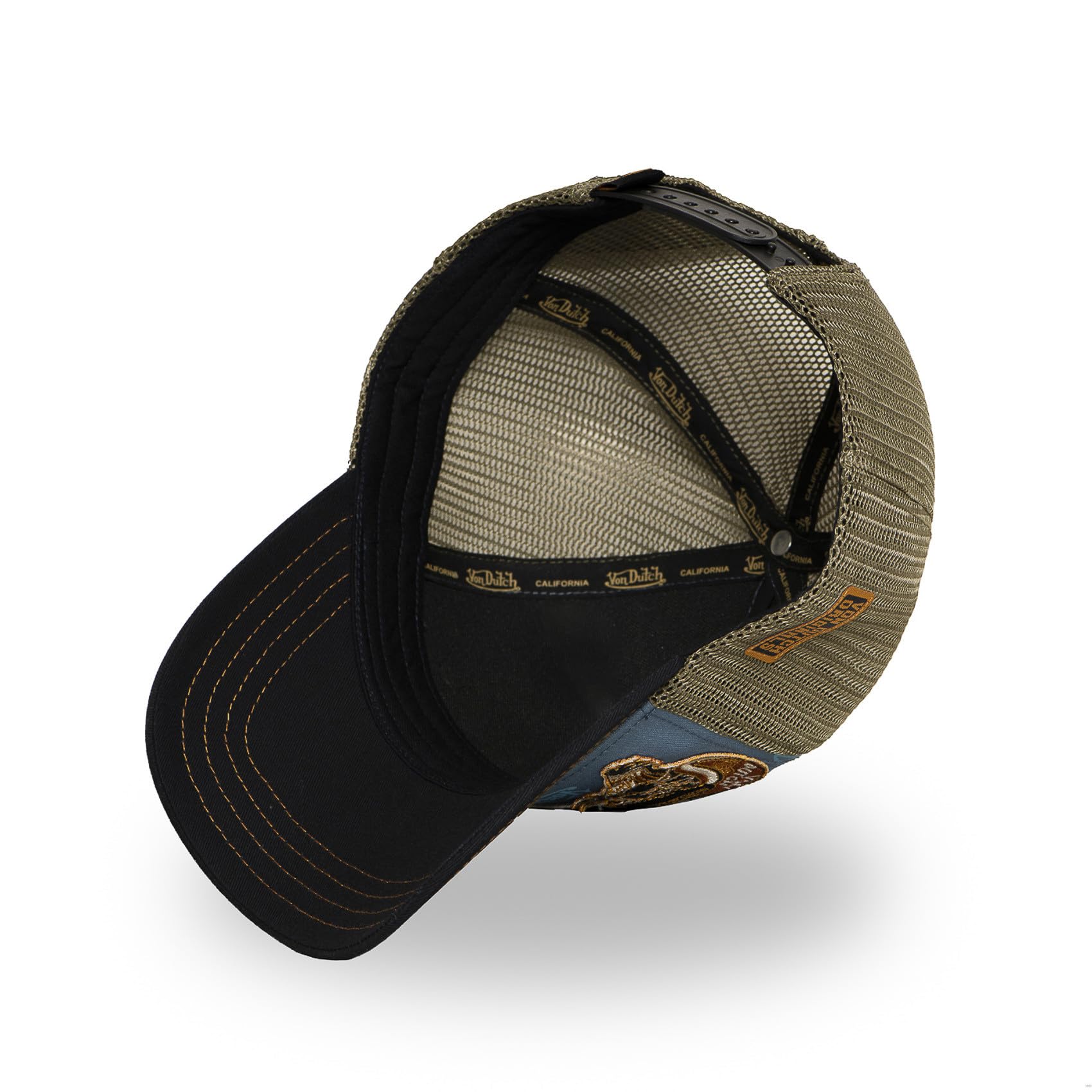 Von Dutch Czapka męska i damska z naszywkami, regulowana czapka typu trucker Snapback