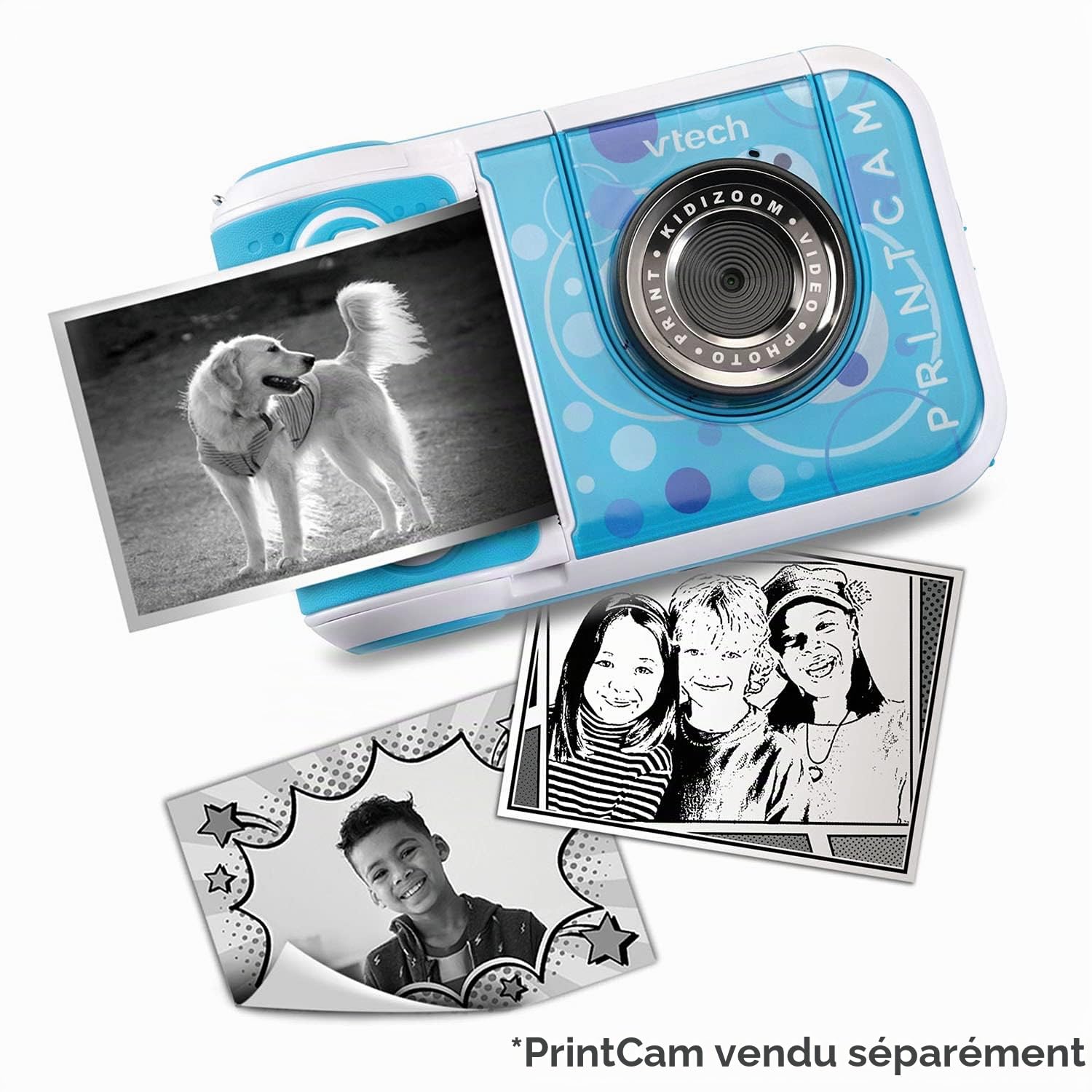 VTech - KidiZoom Print Cam, Recharge Papier Thermique et Autocollant Blanc, Accessoire Appareil Photo Enfant à Impression Instantanée, Pack de 5 Bobines, Cadeau Enfant Dès 5 Ans - Contenu en Français