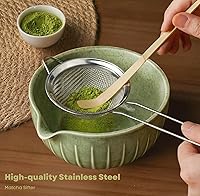 Vista 2 de Matcha Whisk Set with Matcha Bowl - Matcha Set Included Electric Frother, Bamboo Whisk, Matcha Spoon, Bamboo Holder, Sifter, Spoon Stand