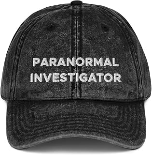 Paranormal Investigator Hat (Embroidered Vintage Cotton Twill Cap) Black