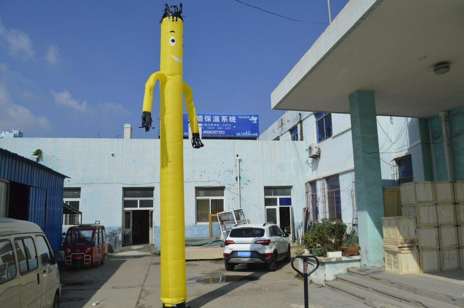 TECHTONGDA 20ft Sky Wind Puppet Dancer Inflatable Arm Flailing Tube Man Wind Flying Dancing Man for Advertising (Yellow (No Blower))