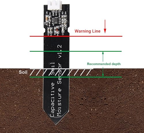 Miniatura 3 de Módulo de sensor de humedad del suelo analógico capacitivo 3.3  5.5 V Sensores de detección de humedad resistentes a la corrosión DIY electrónicos