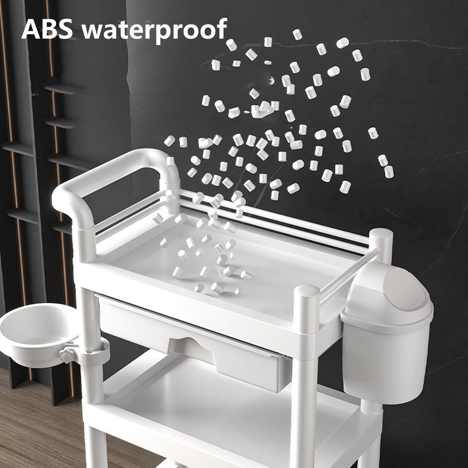 beaka Carrello Multiuso A 3 Livelli,Carrello Mobile con Ruote Piroettanti Bloccabili, Carrello Utilitario di Rotolamento del Salone per Ospedale Commerciale Carrelli da Laboratorio (Color : A)