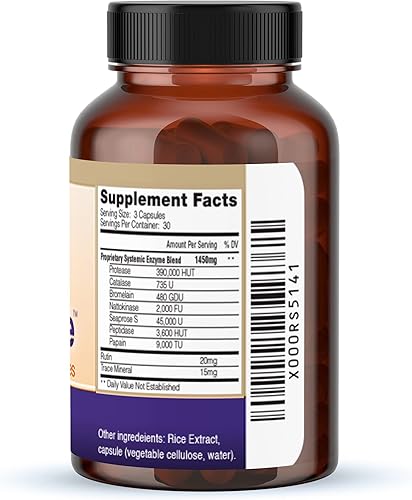 Miniatura 8 de Las mejores enzimas sistémicas proteolíticas Pro OneZyme con nattokinasa y seaprose 90 cápsulas