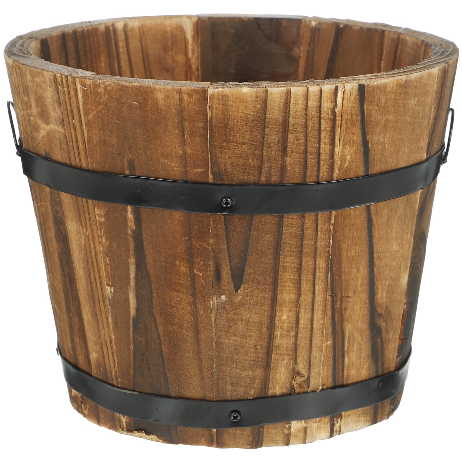 Pot de fleurs en bois de taille moyenne jardinière balcon rustique