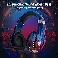 Vista 5 de PHOINIKAS Auriculares inalámbricos para juegos de 2.4 GHz para PS5, PS4, PC, Switch, auriculares inalámbricos para juegos con micrófono