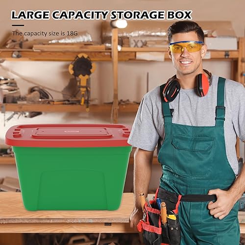 Miniatura 5 de SIMPLYKLEEN Paquete de 4 bolsas de almacenamiento con tapas contenedores apilables organizador apilable recipientes de almacenamiento de plástico