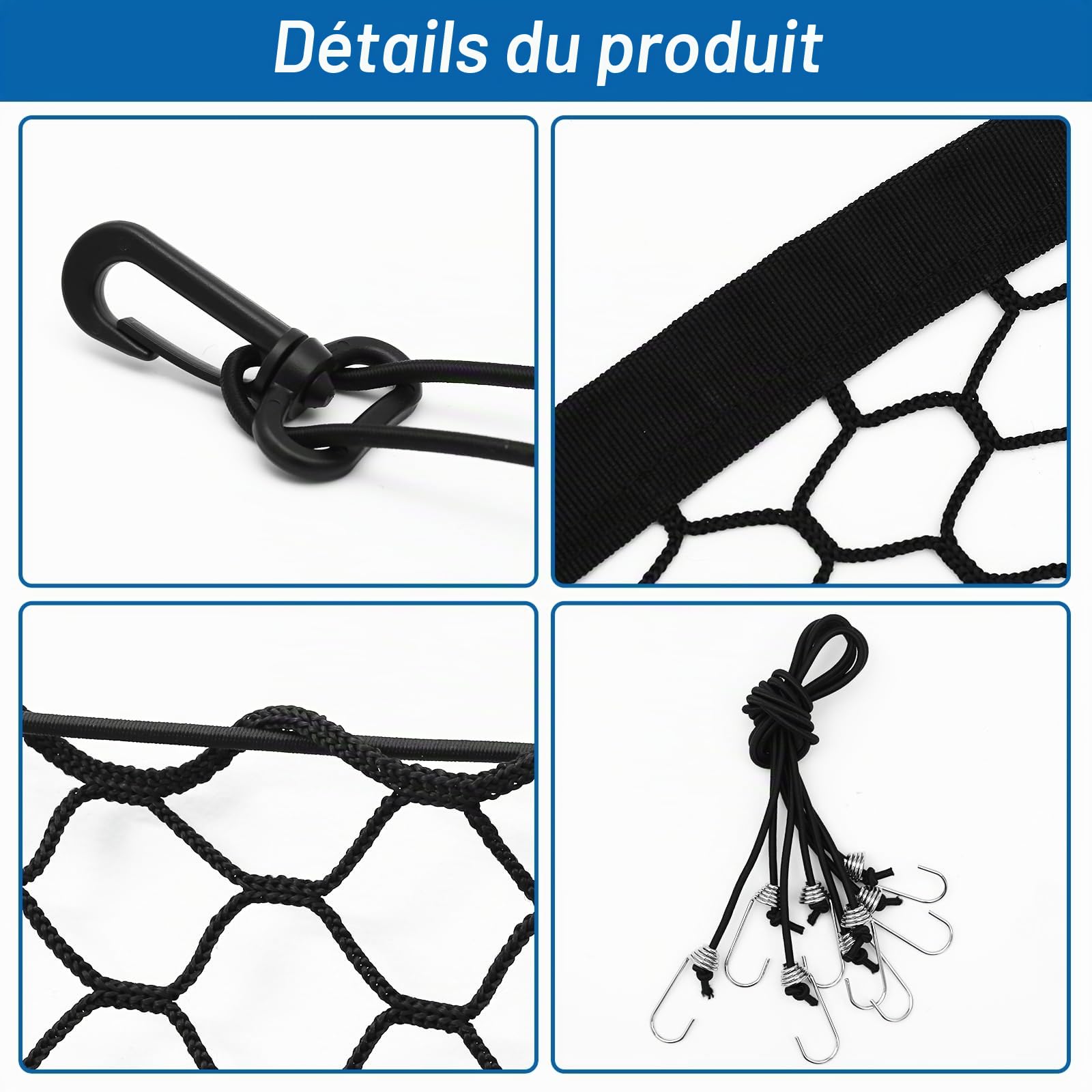 120X70CM Filet Voiture pour Chien Grille Chien Voiture Filet Coffre Voiture Chien Filet de Séparation pour Chien Séparateur de Siège Arrière pour Camions SUV et berlines