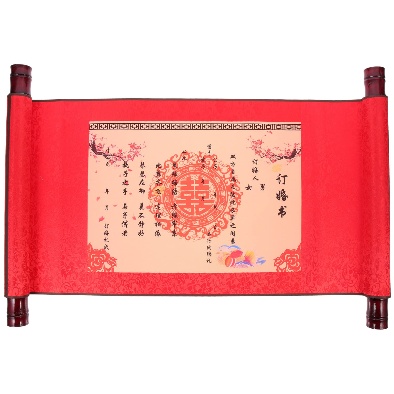 NUOBESTY Engagement Chinese Wedding Decor Decorative Marriage Certificate Chinese Calligraphy Brush Friendly Ink