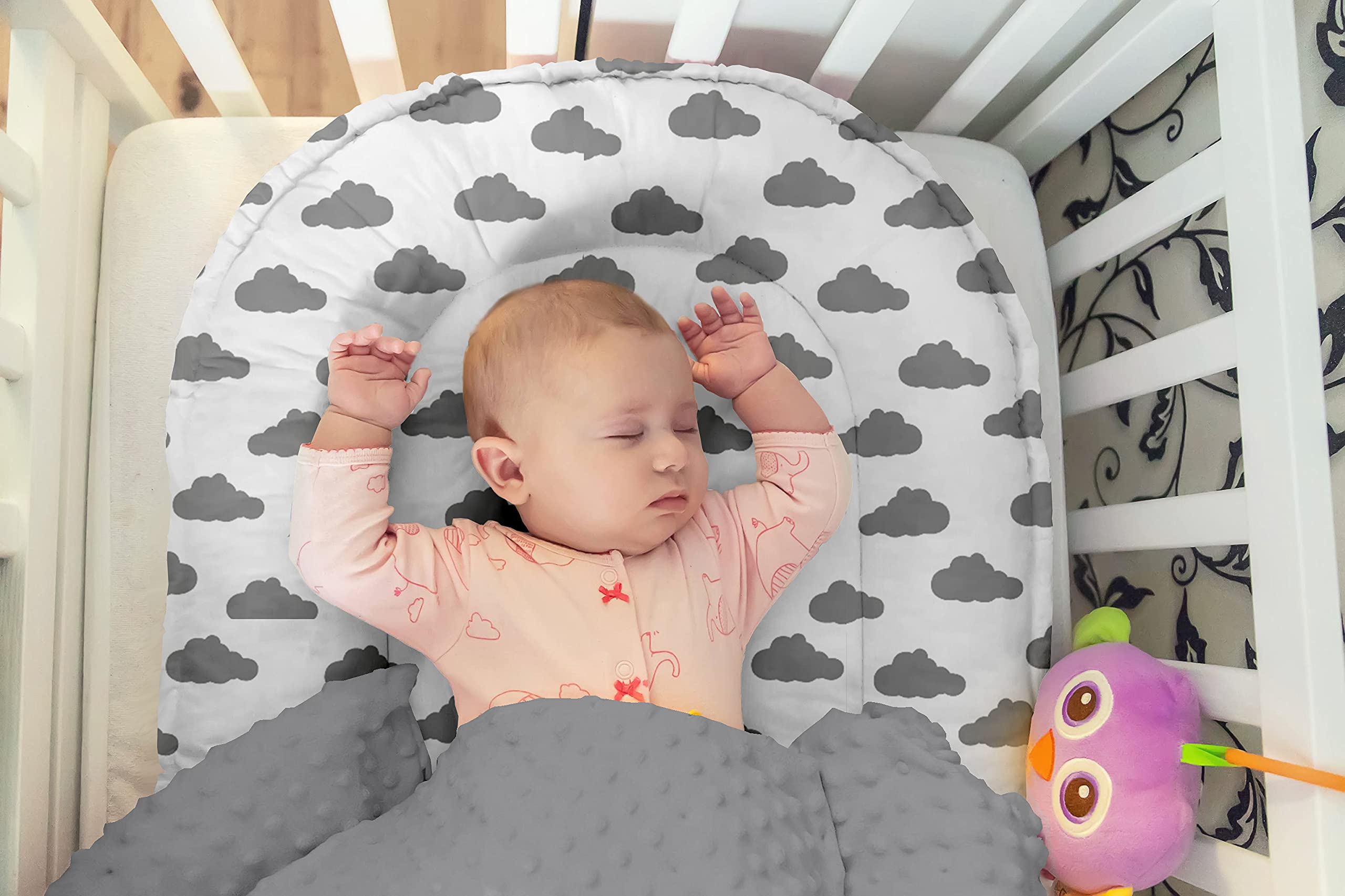 Bébé Cocoon Bébé Bébé Bébé Bébé Cocoon Berceau 100% Coton Antiallergique Blanc/Nuages