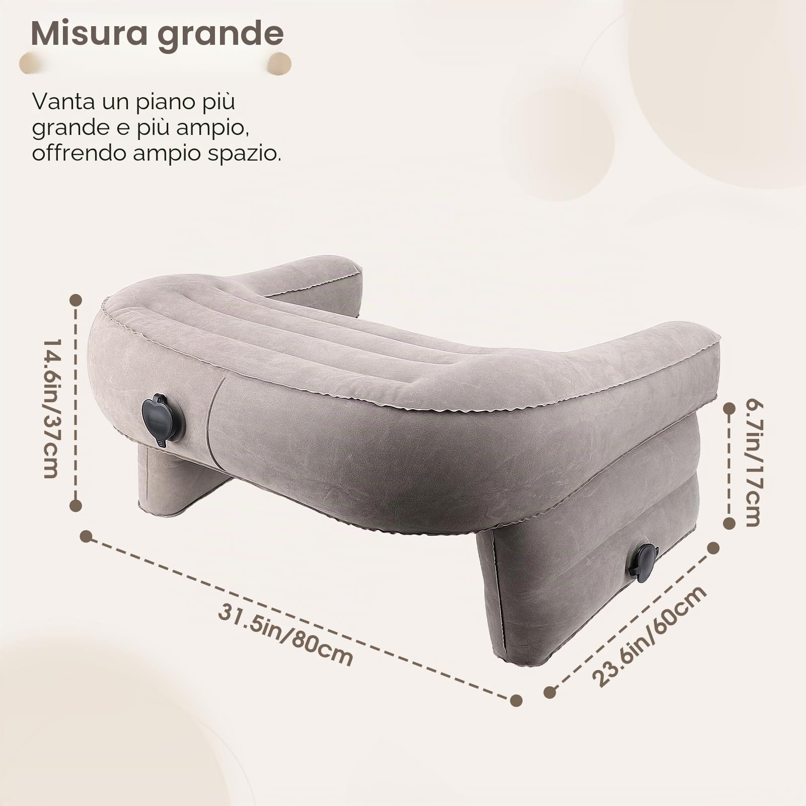 Ausla Cuscino da Scrivania Gonfiabile, Cuscino da Lettura in PVC per Giochi, Cuscino da Bracciolo Portatile Cuscino da Lettura con 3 Fori di Gonfiaggio per Giocare Guardando la TV 31,5