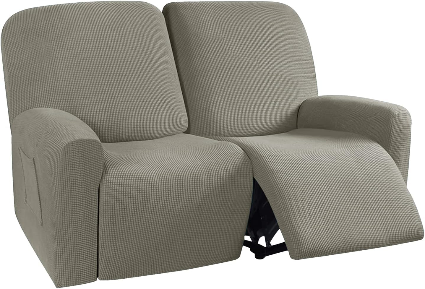 Funda de sillón reclinable jacquard elástica y gruesa antideslizante para 2 plazas