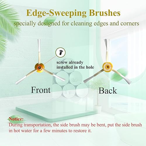 Miniatura 4 de 9 piezas de repuesto compatibles con iRobot 800 900 Series, 960 980 961 860 805 850 861 864 866 870 871 880 890 891 981 985, 1 juego de cepillos de