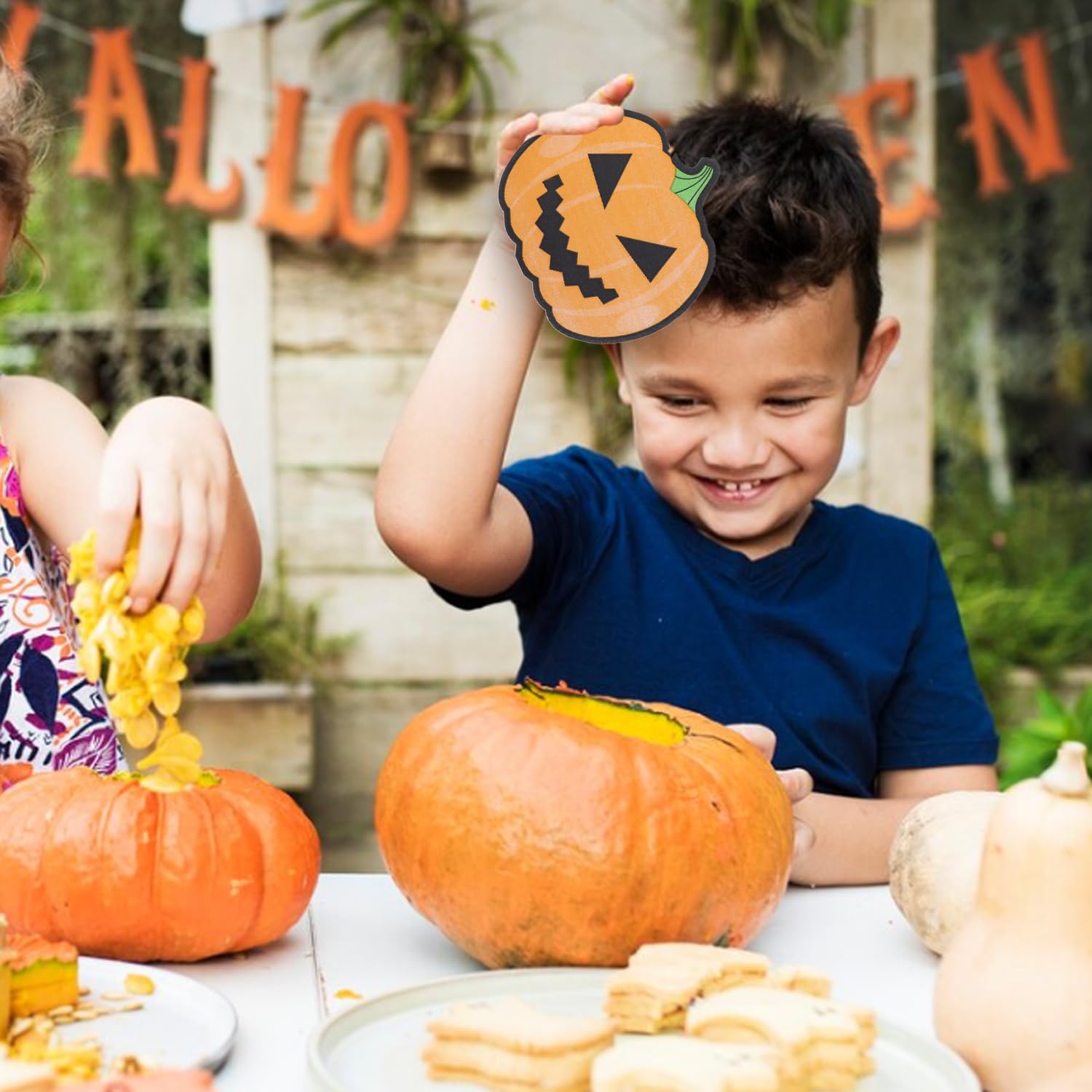 Set Di 50 Portatovaglioli Di Carta A Forma Di Zucca Per Halloween - Decorazioni USA E GETTA Per Feste, Ristoranti, Famiglie