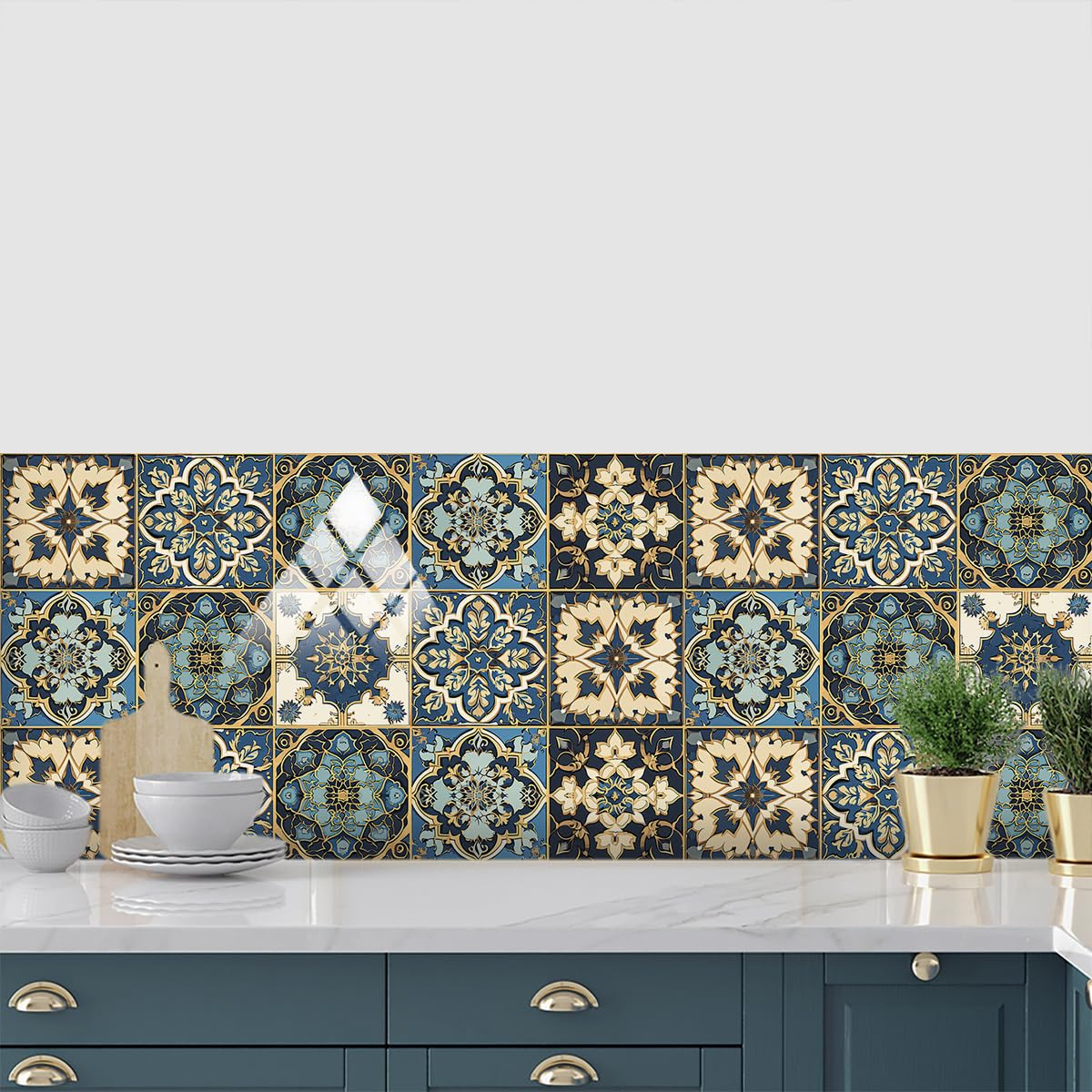 Tile Stickers， Self Adhesive Wall Tiles,Bathroom Backsplash for Kitchen,Floor,DIY Home Decor 10 PC(10 PC(10x10cm))