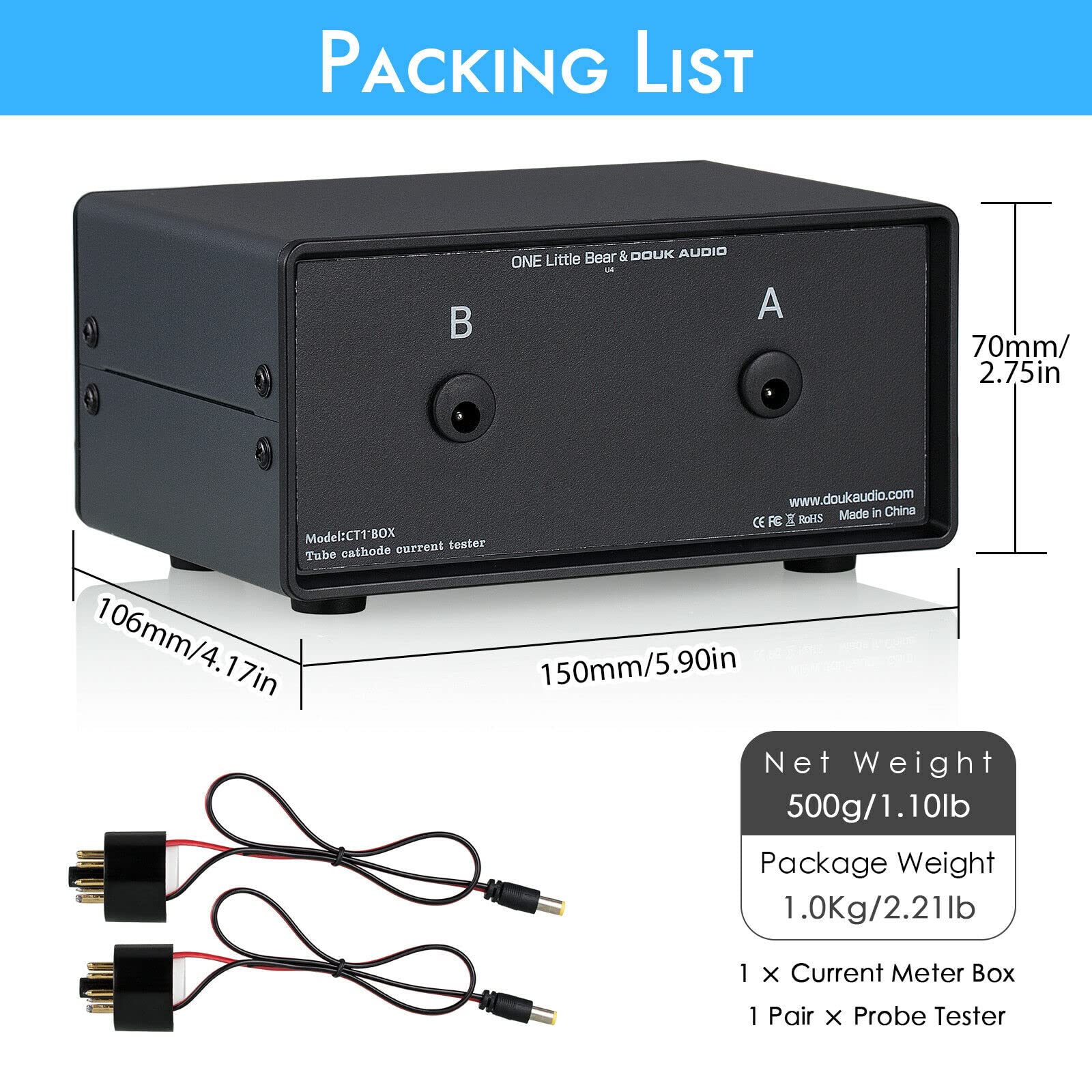 Tester Dual Bias Current Probes a 8 pin per tubo EL34 KT88 6L6 6V6 6550 KT66