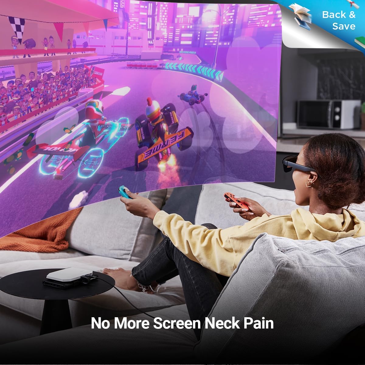 RayNeo Air 3s Glasses and Joydock Bundle: Experience 201" Mega Screen with 650 Nits Brightness