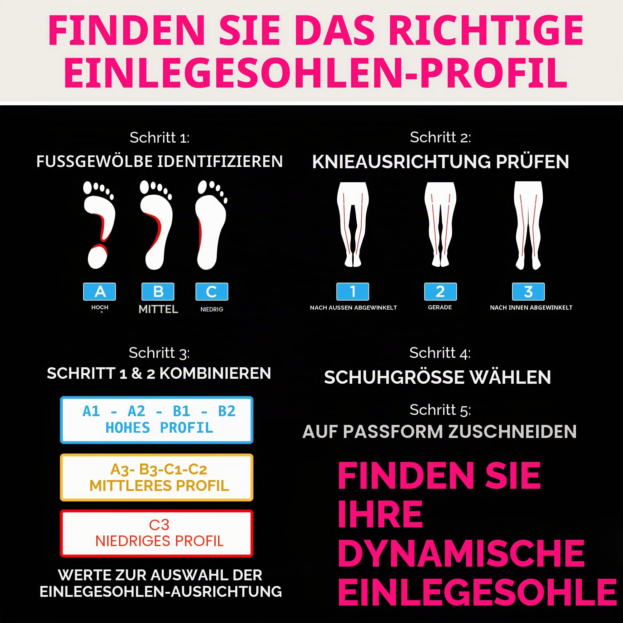 CURREX AcePro Einlegesohlen für Tennis- und Hallenschuhe - Optimal für Handball, Badminton und Volleyball (Med Profile) - EU 44,5-46,5 (XL)