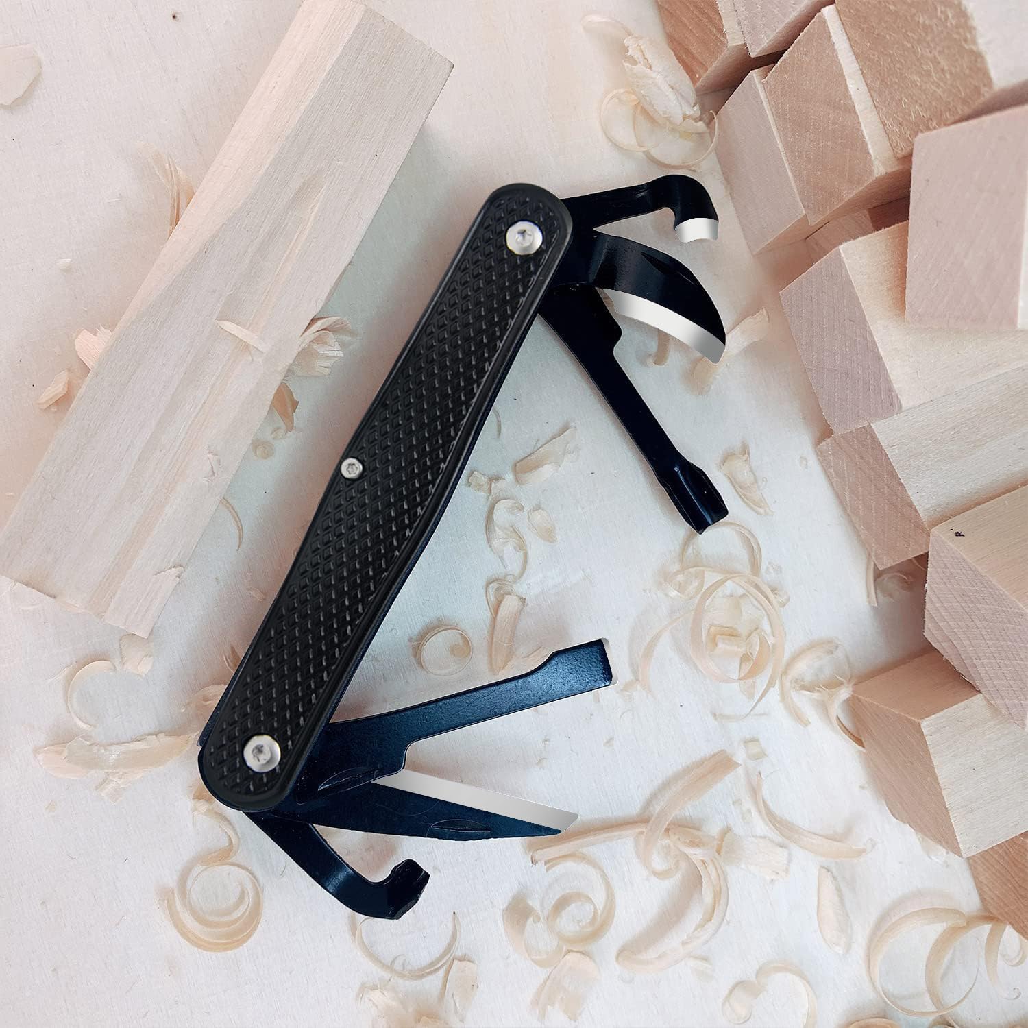 Splinter Carvin' 6in Traditional Folding Whittling Knife with 1.5in Detail Blade, Sawcut Handle, Nickel Silver Bolsters, Convenient Size for Carving, Camping, EDC, Outdoors