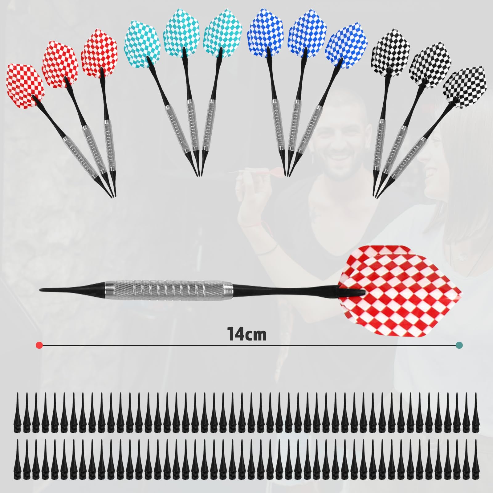 Physionics® Jeu Fléchettes Électronique - avec Écran LED, 12 Darts, 27/28 Jeux et Plus de 100 Variantes, pour Jusqu'à 16 Joueurs, 3 Modèles au Choix - Cible Projectiles