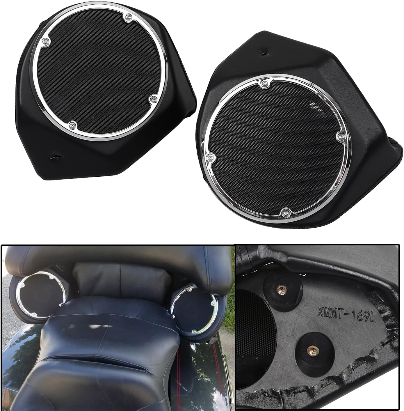 6.5" Trunk Rear Speaker Pods for Harley 2014-2023 Touring Electra Glide Street Glide Road Glide Ultra-Classic Tri Glide Road King