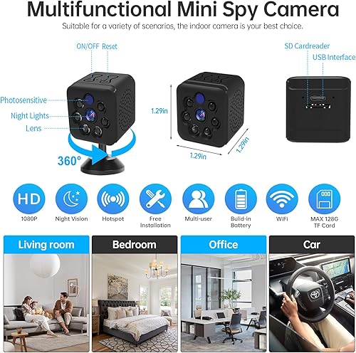 Miniatura 6 de Cámara de seguridad inalámbrica WiFi para el hogar, gran angular de 120, cámara de vigilancia para interiores y exteriores con visión nocturna,