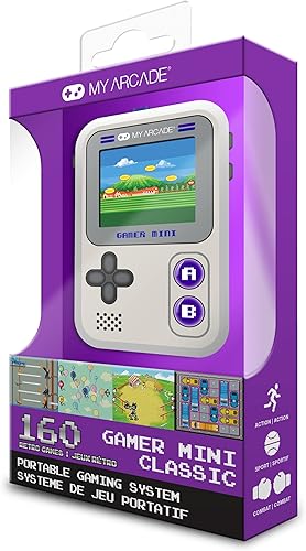 Miniatura 3 de My Arcade Gamer Mini Classic-Purple juegos para niños, sistema de juegos de mano en miniatura equipado con 160 juegos, pantalla a color de 1.8