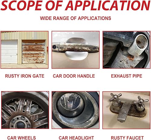 Miniatura 6 de Furnishk - Convertidor de eliminación de óxido, pintura metálica, removedor de óxido de metal a base de agua, convertidor de óxido para metal,