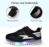 Vista 2 de PATPAT Zapatos para niños pequeños con luz LED, zapatos brillantes para niñas, zapatos iluminados para niñas y niños para Navidad y cumpleaños