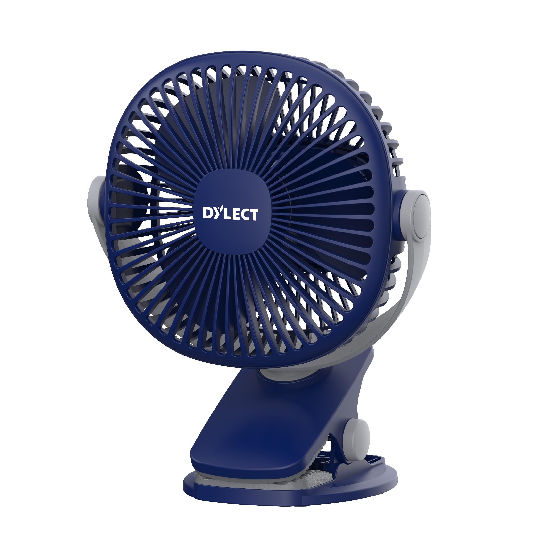 Dylect® Briza Clip Mate Rechargeable Fan | 2000mAh Battery | 8H Runtime | TruSilent BLDC Motor | 3-Speed | 360° Rotation | Micro-B | Clip & Wall-Mount Fan | Home/Office/Kitchen/Travel | Imperial Blue-image-6