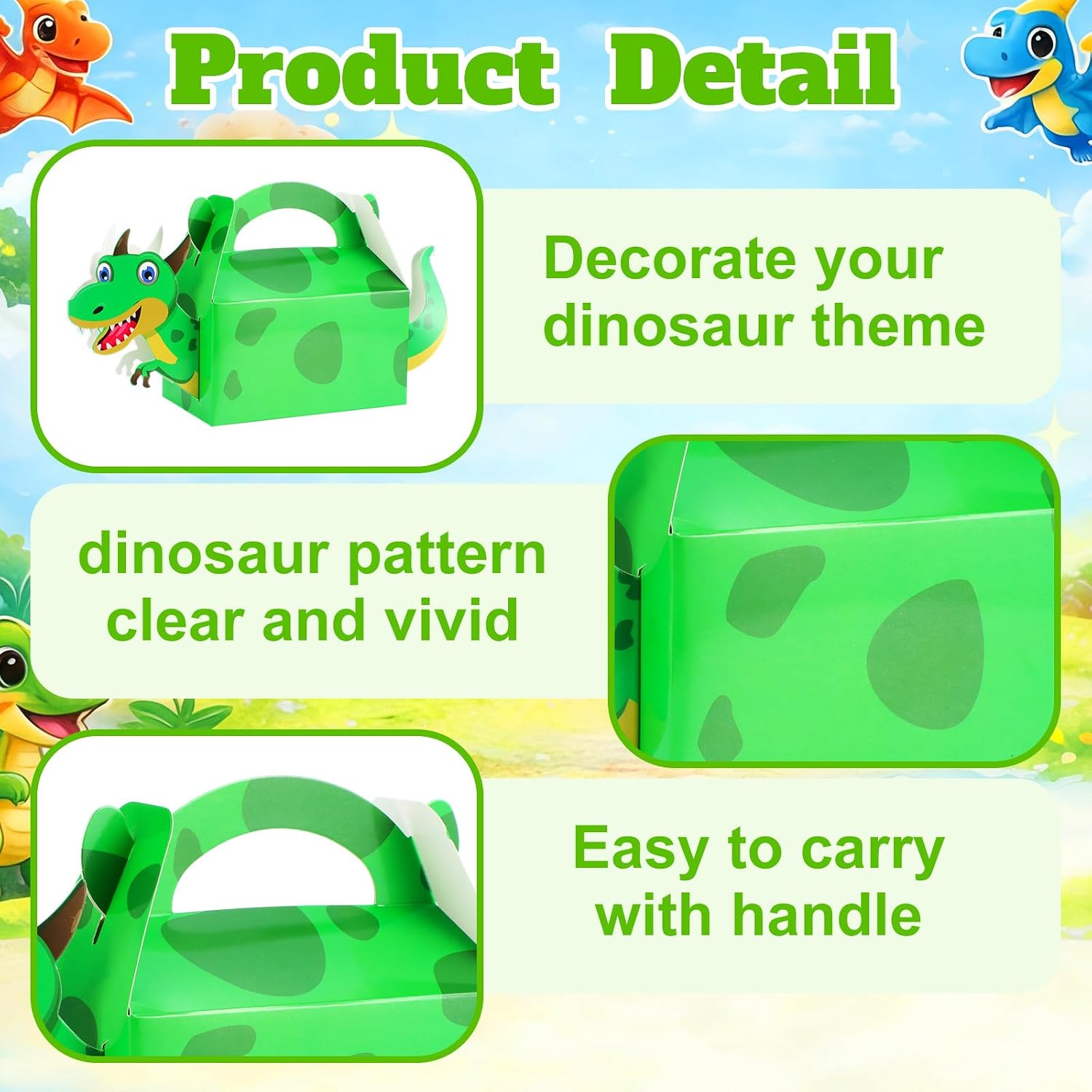 AmazingSpark 24 Pcs Dinosaur Party Favor Boxes image 3