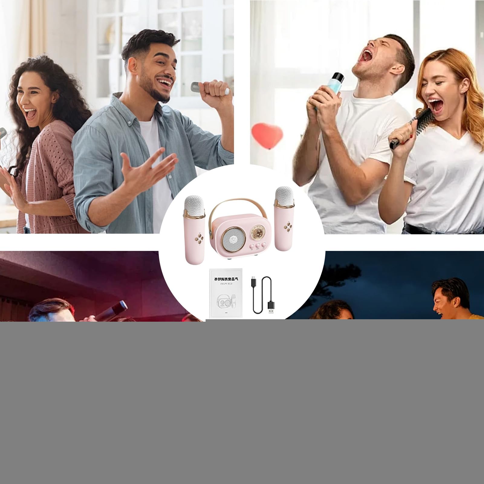 Przenośny mikrofon z głośnikiem do karaoke,przenośny mikrofon z głośnikiem