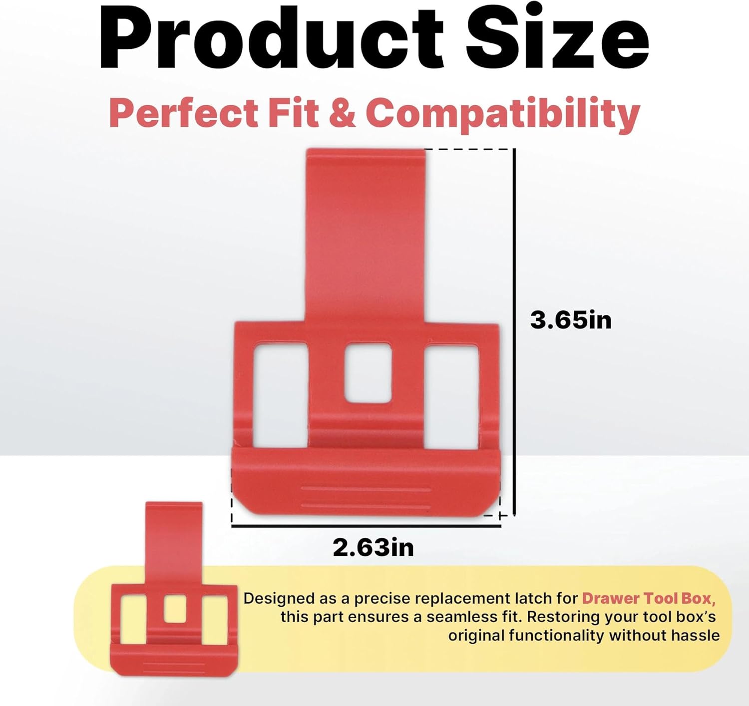 2 Pack Replacement Latch for Drawer Tool Box – Precision Compatibility,Red