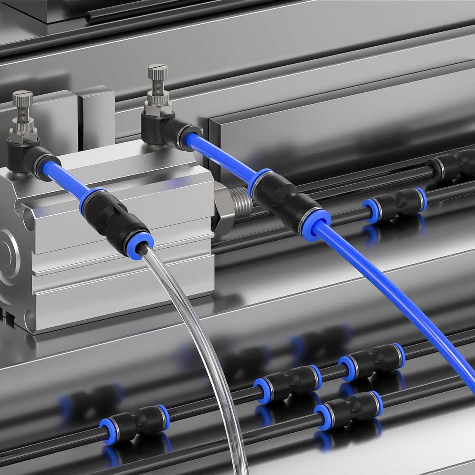 50 Pièces Raccord Pneumatique, Raccord Pneumatique Droit en Plastique pour Air Tuyau (4/6/8/10/12mm, 6-4/8-4/8-6/10-6/10-8mm)